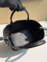 Bottega Veneta Mini Cabat 709464 Intreccio lambskin leather Black