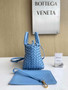 Bottega Veneta Mini Cabat 709464 blue Intreccio lambskin leather