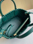 Bottega Veneta Mini Cabat 709464 dark green Intreccio lambskin leather