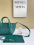 Bottega Veneta Mini Cabat 709464 dark green Intreccio lambskin leather