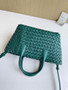 Bottega Veneta Mini Cabat 709464 dark green Intreccio lambskin leather