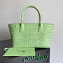 Bottega Veneta Medium Cabat Bag 608810 Green lambskin leather