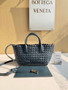 Bottega Veneta Mini Cabat 709464 Gray Green Intreccio lambskin leather