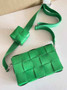 Bottega Veneta Cassette With Versatile Strap 741777 Calfskin Green