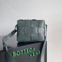 Bottega Veneta Cassette Camera Bag 730027 Dark Green Calfskin