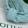 Bottega Veneta Mini Jodie top handle bag 651876 light blue Lambskin