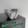 Bottega Veneta Knot With Chain 717623 Silver Calfskin