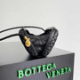 Bottega Veneta Knot With Chain 717623 Black Lambskin