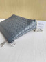 Bottega Veneta Medium Intrecciato Zipped Pouch 651852 Calfskin Gray