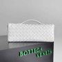 Bottega Veneta Long Clutch Andiamo With Handle 741511 Calfskin White
