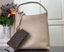 Louis Vuitton Low Key Hobo MM Bag M25022 Beige Grained calfskin