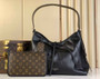 Louis Vuitton CarryAll MM Bag M25143 Black Lambskin - Default Title - View 1