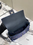Fendi Baguette Bag 8BR600 Dark and mid blue sequin bag