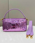 Fendi 8BR600 Baguette Bag embroidered with light purple sequins
