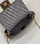 Fendi 8BS017 Baguette Mini Brown houndstooth wool bag with FF embroidery