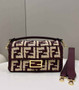 Fendi 8BR600 Baguette Wine Red raffia with crocheted FF