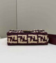 Fendi 8BR600 Baguette Wine Red raffia with crocheted FF