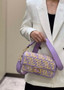 Fendi 8BR600 Baguette Purple raffia with crocheted FF