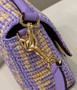Fendi 8BR600 Baguette Purple raffia with crocheted FF