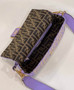 Fendi 8BR600 Baguette Purple raffia with crocheted FF