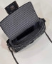 Fendi 8BS017 Baguette Mini Gray houndstooth wool bag with FF embroidery