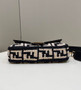 Fendi 8BR600 Baguette crocheted FF with Black raffia back