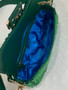 Fendi 8BR600 Baguette Acid green sequin and leather bag