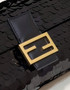 Fendi 8BR792 Baguette 1997 Black leather and sequinned bag