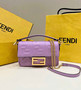 Fendi 8BS017 Baguette Mini leather bag light purple