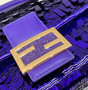 Fendi 8BR600 Baguette Bag embroidered with purple sequins