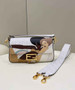 Fendi 8BR600 Baguette FF glazed fabric bag with inlay white