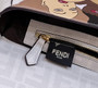 Fendi 8BR600 Baguette FF glazed fabric bag with inlay white