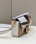 Fendi 8BR600 Baguette FF glazed fabric bag with inlay white