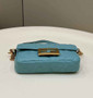 Fendi 8BS017 Baguette Mini Blue leather bag