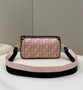 Fendi 8BR600 Baguette Pink Black FF canvas bag