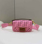 Fendi 8BS017 Baguette Mini Jacquard FF bag in Pink