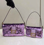 Fendi 8BR792 Baguette 1997 Purple leather and sequinned bag