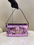 Fendi 8BR792 Baguette 1997 Purple leather and sequinned bag