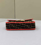 Fendi 8BS017 Baguette Mini Jacquard FF fabric bag Red