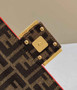 Fendi 8BS017 Baguette Mini Jacquard FF fabric bag Red