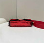 Fendi 8BR600 Baguette Bag embroidered with red sequins