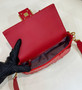 Fendi 8BR600 Baguette Bag embroidered with red sequins