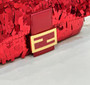 Fendi 8BR600 Baguette Bag embroidered with red sequins