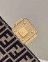 Fendi 8BR600 Baguette Black raffia back with crocheted FF