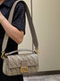 Fendi 8BR600 Baguette Dove gray FF tapestry fabric bag