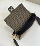 Fendi Baguette Bag 8BR600 Brown FF jacquard fabric bag with sequins