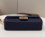 Fendi 8BR600 Baguette Navy Blue FF canvas bag