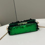 Fendi 8BS017 Baguette Mini Green sequin and leather bag