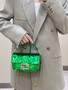 Fendi 8BS017 Baguette Mini Green sequin and leather bag