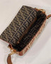 Fendi 8BR600 Baguette Tan raffia with crocheted FF